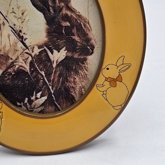Vintage Oval Picture Frame - Easter Rabbit Decor Nursery Accent Fits 3x4 Photo - Picture 4 of 10